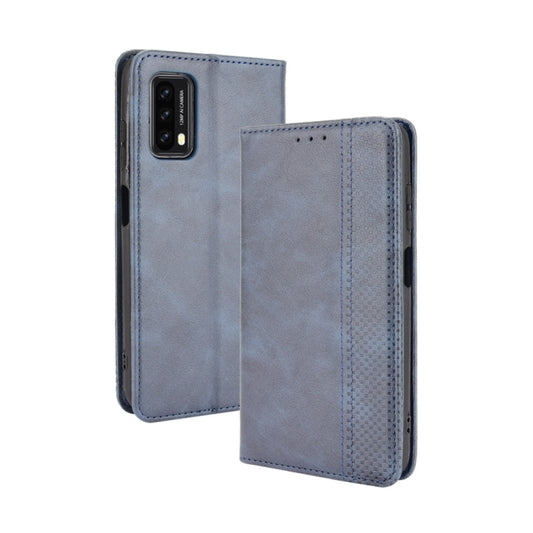 For Blackview A90 Magnetic Buckle Retro Crazy Horse Texture Horizontal Flip Leather Case with Holder & Card Slots & Photo Frame(Blue) - More Brand by PMC Jewellery | Online Shopping South Africa | PMC Jewellery | Buy Now Pay Later Mobicred