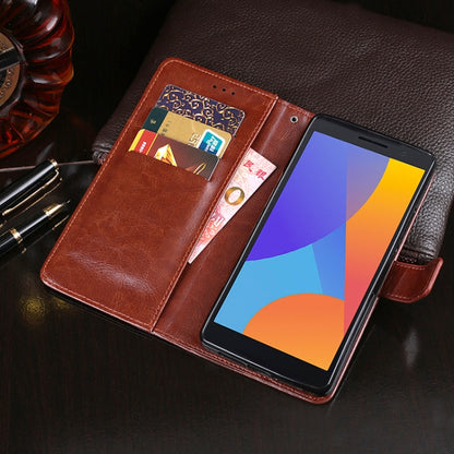 For Alcatel 1 2021 idewei Crazy Horse Texture Horizontal Flip Leather Case with Holder & Card Slots & Wallet(Blue) - More Brand by idewei | Online Shopping South Africa | PMC Jewellery | Buy Now Pay Later Mobicred