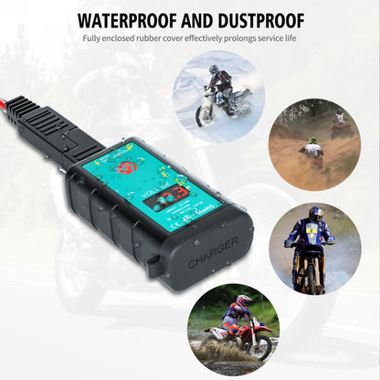WUPP ZH-1422A3 DC12-24V Motorcycle Square Dual USB Fast Charging Charger with Switch + Voltmeter + Integrated SAE Socket + 1.4m OT Terminal Cable - Battery Charger by WUPP | Online Shopping South Africa | PMC Jewellery | Buy Now Pay Later Mobicred
