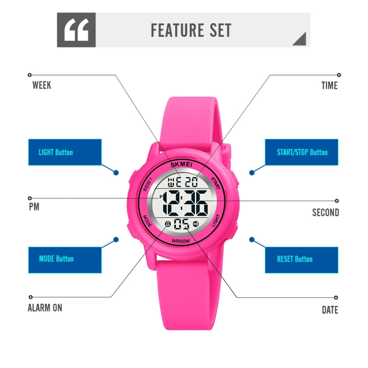 SKMEI 1721 Triplicate Round Dial LED Digital Display Luminous Silicone Strap Electronic Watch(Pink Blue) - free shipping - PMC TechLife - Order now!