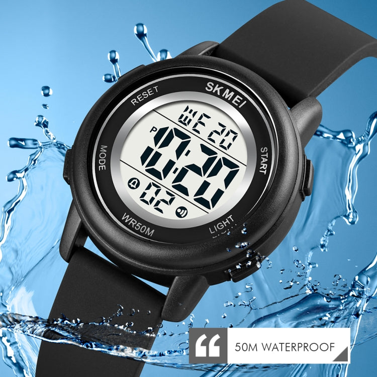 SKMEI 1721 Triplicate Round Dial LED Digital Display Luminous Silicone Strap Electronic Watch(Peach Red) - free shipping - PMC TechLife - Order now!