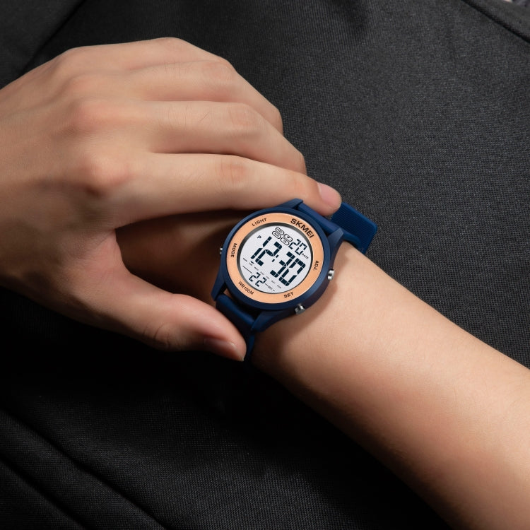 SKMEI 1758 Multifunctional LED Digital Display Luminous Silicone Strap Electronic Watch(Black White) - free shipping - PMC TechLife - Order now!