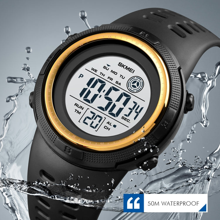 SKMEI 1773 Triplicate Round LED Dual Time Digital Display Colorful Backlight Electronic Watch(Gold Black) - free shipping - PMC TechLife - Order now!