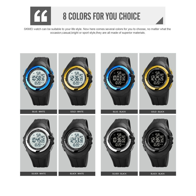 SKMEI 1790 Triplicate Round LED Dual Time Digital Display Luminous Electronic Watch for Men(Blue White) - free shipping - PMC TechLife - Order now!