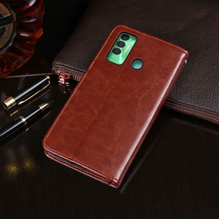 idewei Crazy Horse Texture Horizontal Flip Leather Case with Holder & Card Slots & Wallet For Tecno Spark 7P(Brown) - Tecno Cases by idewei | Online Shopping South Africa | PMC Jewellery | Buy Now Pay Later Mobicred