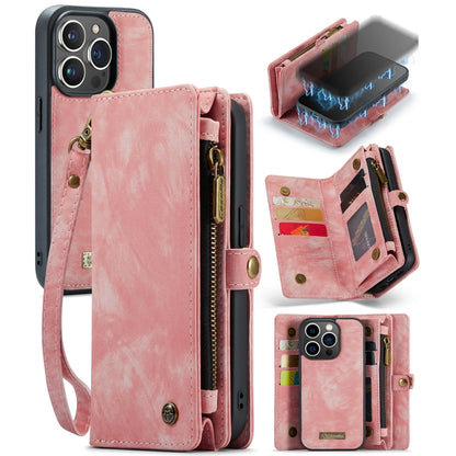 For iPhone 13 Pro Max CaseMe-008 Detachable Multifunctional Horizontal Flip Leather Case(Pink) - iPhone 13 Pro Max Cases by CaseMe | Online Shopping South Africa | PMC Jewellery | Buy Now Pay Later Mobicred