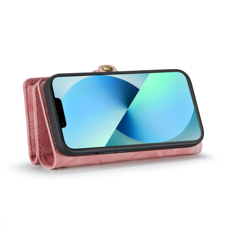 For iPhone 13 Pro CaseMe-008 Detachable Multifunctional Horizontal Flip Leather Case(Pink) - free shipping - PMC Jewellery - Order now!