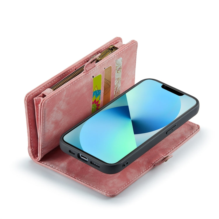 For iPhone 13 Pro CaseMe-008 Detachable Multifunctional Horizontal Flip Leather Case(Pink) - free shipping - PMC Jewellery - Order now!