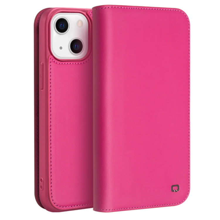 For iPhone 13 QIALINO Business Horizontal Flip Leather Case with Holder & Card Slots & Wallet (Rose Red) - iPhone 13 Cases by QIALINO | Online Shopping South Africa | PMC Jewellery