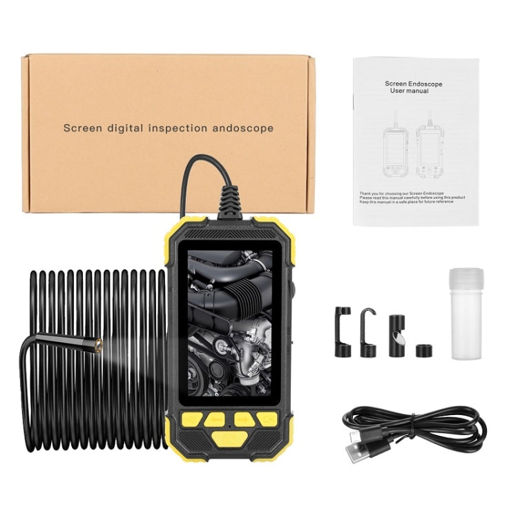 Y19 5.5mm Single Lens Hand-held Hard-wire Endoscope with 4.3-inch IPS Color LCD Screen, Cable Length:3.5m(Yellow) -  by PMC Jewellery | Online Shopping South Africa | PMC Jewellery | Buy Now Pay Later Mobicred