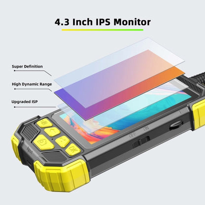 Y19 8mm Single Lens Hand-held Hard-wire Endoscope with 4.3-inch IPS Color LCD Screen, Cable Length:3.5m(Yellow) -  by PMC Jewellery | Online Shopping South Africa | PMC Jewellery | Buy Now Pay Later Mobicred