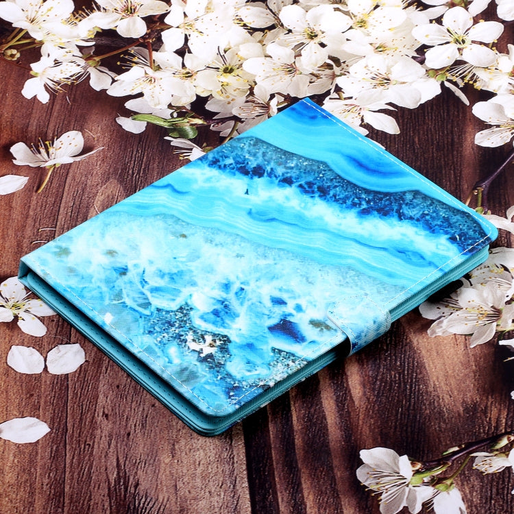 10 inch Universal Colored Drawing Horizontal Flip PU Leather Case with Holder & Card Slot(Blue Marble) - 10 - 11 inch by PMC TechLife | Online Shopping South Africa | PMC TechLife | Buy Now Pay Later Mobicred