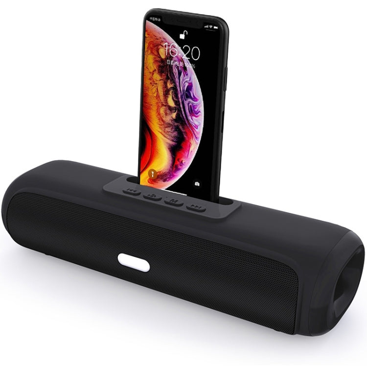 NewRixing NR-2027 TWS Long Bar Shaped Bluetooth Speaker with Mobile Phone Holder(Black) - Desktop Speaker by NewRixing | Online Shopping South Africa | PMC Jewellery | Buy Now Pay Later Mobicred