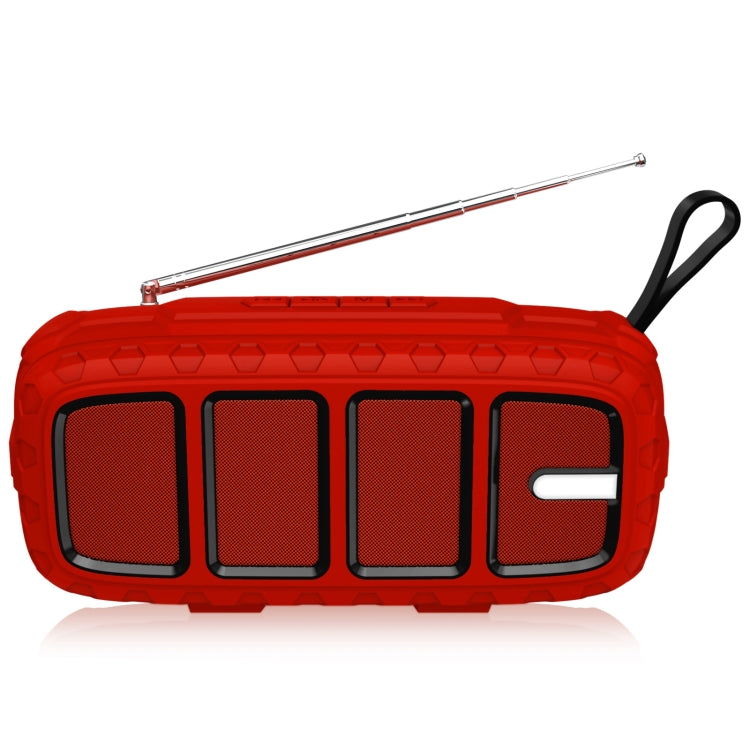 NewRixing NR-5018FM Outdoor Portable Bluetooth Speaker with Antenna, Support Hands-free Call / TF Card / FM / U Disk(Red+Black) - Desktop Speaker by NewRixing | Online Shopping South Africa | PMC Jewellery | Buy Now Pay Later Mobicred