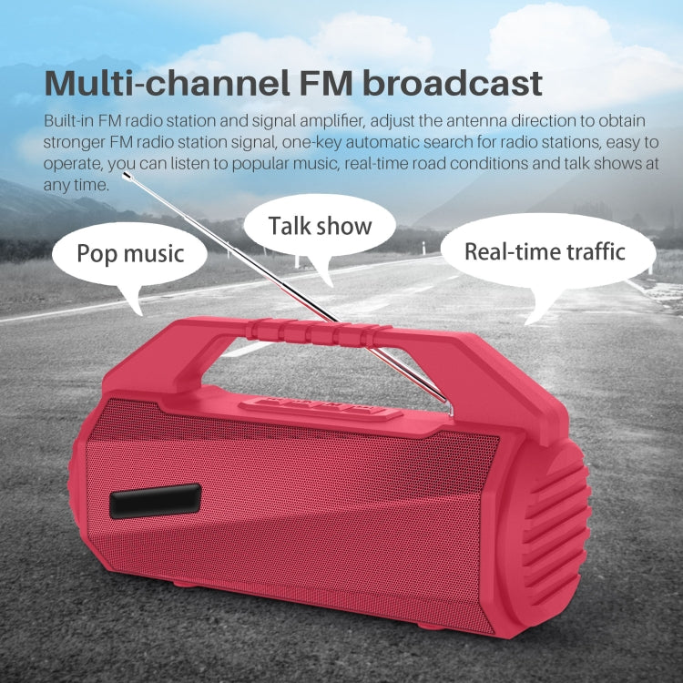 NewRixing NR-4025FM with Screen Outdoor Splash-proof Water Portable Bluetooth Speaker, Support Hands-free Call / TF Card / FM / U Disk(Red) - Desktop Speaker by NewRixing | Online Shopping South Africa | PMC Jewellery | Buy Now Pay Later Mobicred