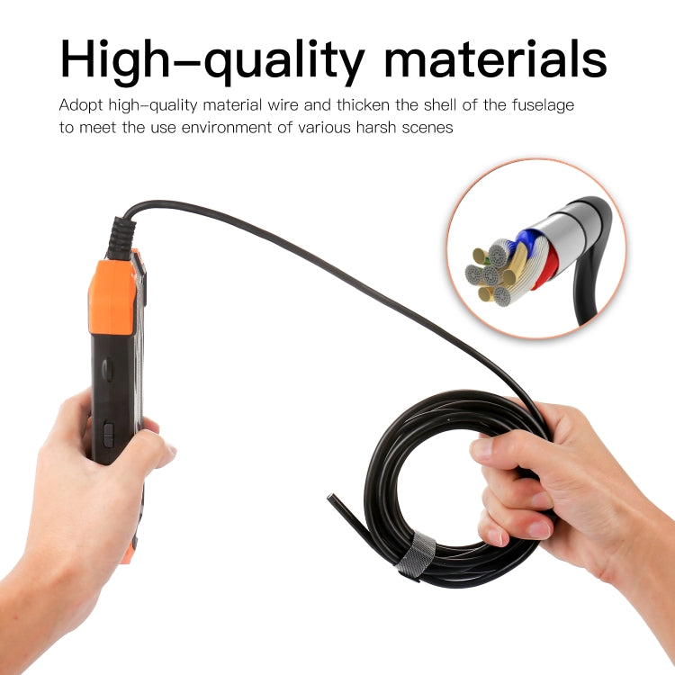 T20 4.3 inch IPS Color Screen 7.9mm Dual Cameras Waterproof Hard Cable Digital Endoscope, Length:5m(Black Orange) -  by PMC Jewellery | Online Shopping South Africa | PMC Jewellery | Buy Now Pay Later Mobicred