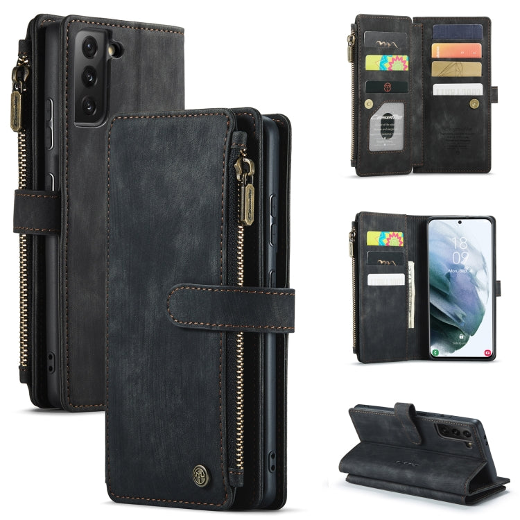 For Samsung Galaxy S21 5G CaseMe-C30 PU + TPU Multifunctional Horizontal Flip Leather Case with Holder & Card Slot & Wallet & Zipper Pocket(Black) - Galaxy S21 5G Cases by CaseMe | Online Shopping South Africa | PMC Jewellery | Buy Now Pay Later Mobicred