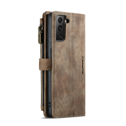 For Samsung Galaxy S21+ 5G CaseMe-C30 PU + TPU Multifunctional Horizontal Flip Leather Case with Holder & Card Slot & Wallet & Zipper Pocket(Brown) - Galaxy S21+ 5G Cases by CaseMe | Online Shopping South Africa | PMC Jewellery | Buy Now Pay Later Mobicred