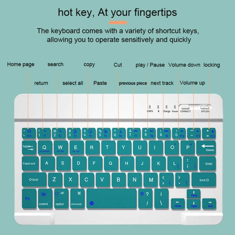 HK006 Square Keys Detachable Bluetooth Keyboard Leather Tablet Case with Holder for iPad mini 6(Dark Green) - free shipping - PMC TechLife - Order now!