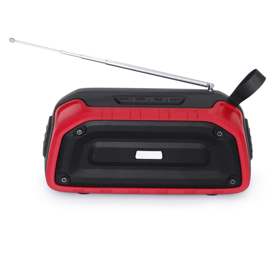 New Rixing NR-906FM TWS Waterproof Bluetooth Speaker Support Hands-free Call / FM with Handle & Antenna(Red) - Desktop Speaker by NewRixing | Online Shopping South Africa | PMC Jewellery | Buy Now Pay Later Mobicred