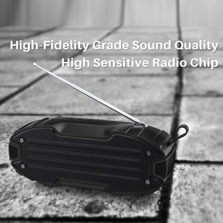 New Rixing NR-907FM TWS Outdoor Bluetooth Speaker Support Hands-free Call / FM with Handle & Antenna(Yellow) - free shipping - PMC Jewellery - Order now!