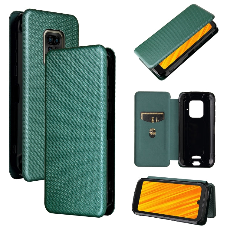 For Doogee S59 / S59 Pro Carbon Fiber Texture Horizontal Flip TPU + PC + PU Leather Case with Card Slot(Green) - More Brand by PMC Jewellery | Online Shopping South Africa | PMC Jewellery | Buy Now Pay Later Mobicred