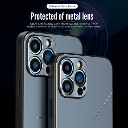 For iPhone 13 Pro R-JUST RJ-52 3-Line Style Metal TPU Shockproof Protective Case (Blue) - iPhone 13 Pro Cases by R-JUST | Online Shopping South Africa | PMC Jewellery