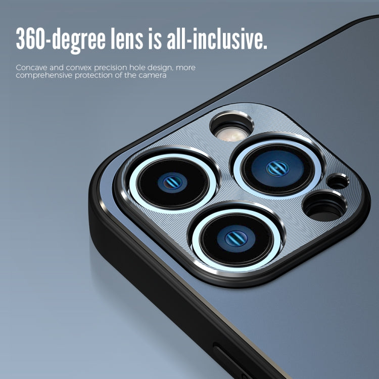 For iPhone 12 Pro Max R-JUST RJ-52 3-Line Style Metal TPU Shockproof Protective Case(Black) - iPhone 12 Pro Max Cases by R-JUST | Online Shopping South Africa | PMC TechLife | Buy Now Pay Later Mobicred