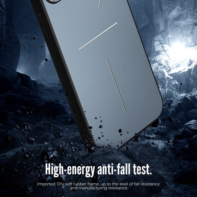 For iPhone 12 Pro Max R-JUST RJ-52 3-Line Style Metal TPU Shockproof Protective Case(Blue) - iPhone 12 Pro Max Cases by R-JUST | Online Shopping South Africa | PMC TechLife | Buy Now Pay Later Mobicred