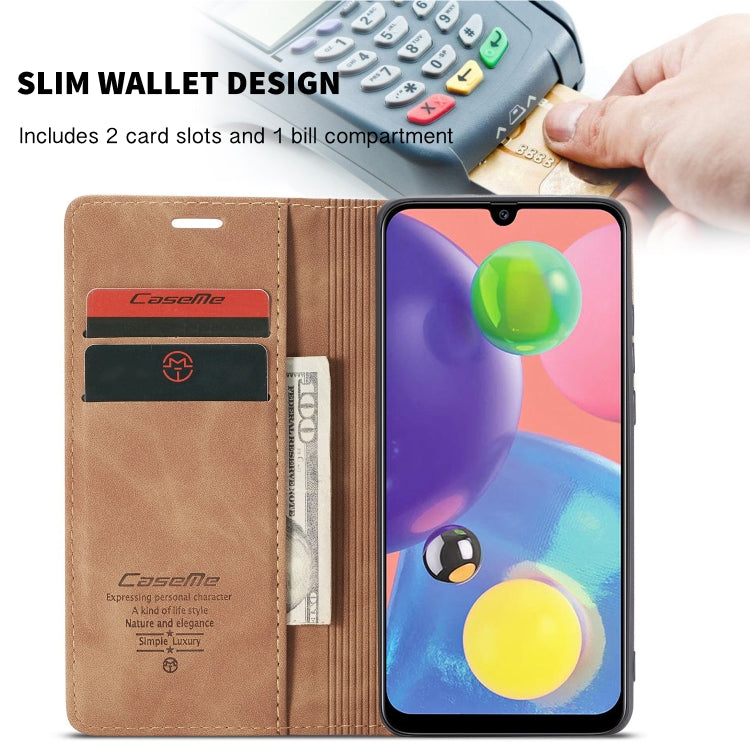 For Galaxy A70s CaseMe-013 Multifunctional Horizontal Flip Leather Case with Card Slot & Holder & Wallet(Brown) - Galaxy Phone Cases by CaseMe | Online Shopping South Africa | PMC Jewellery | Buy Now Pay Later Mobicred