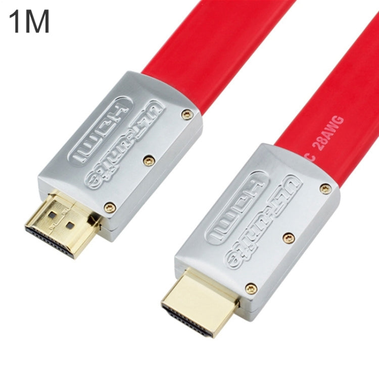 ULT-unite 4K Ultra HD Gold-plated HDMI to HDMI Flat Cable, Cable Length:1m(Red) - Cable by ult-unite | Online Shopping South Africa | PMC Jewellery | Buy Now Pay Later Mobicred