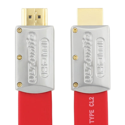 ULT-unite 4K Ultra HD Gold-plated HDMI to HDMI Flat Cable, Cable Length:12m(Red) - Cable by ult-unite | Online Shopping South Africa | PMC Jewellery | Buy Now Pay Later Mobicred