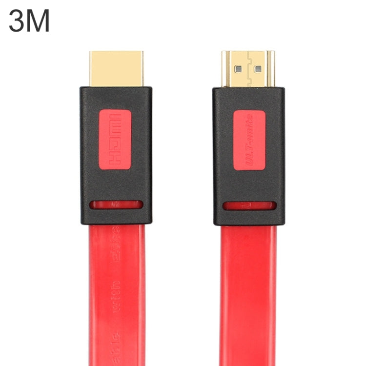 ULT-unite 4K Ultra HD Gold-plated HDMI to HDMI Flat Cable, Cable Length:3m(Transparent Red) - Cable by ult-unite | Online Shopping South Africa | PMC Jewellery | Buy Now Pay Later Mobicred