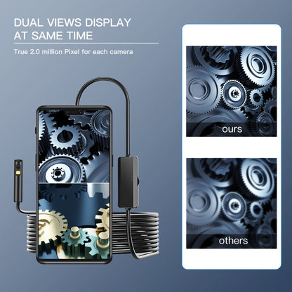 AN100 3 in 1 IP68 Waterproof USB-C / Type-C + Micro USB + USB Dual Cameras Industrial Digital Endoscope with 9 LEDs, Support Android System, Lens Diameter: 8mm, Length:10m Hard Cable -  by PMC Jewellery | Online Shopping South Africa | PMC Jewellery | Buy Now Pay Later Mobicred