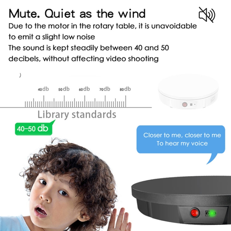 52cm Remote Control Electric Rotating Turntable Display Stand Video Shooting Props Turntable, Charging Power, Power Plug:US Plug(Black) - free shipping - PMC TechLife - Order now!