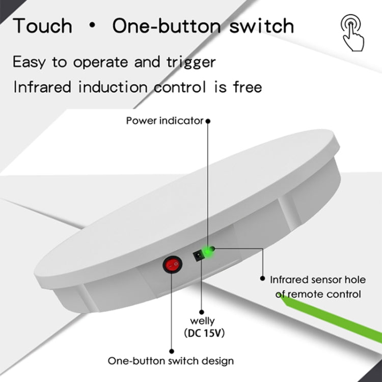 52cm Remote Control Electric Rotating Turntable Display Stand Video Shooting Props Turntable, Charging Power, Power Plug:EU Plug(White) - free shipping - PMC TechLife - Order now!