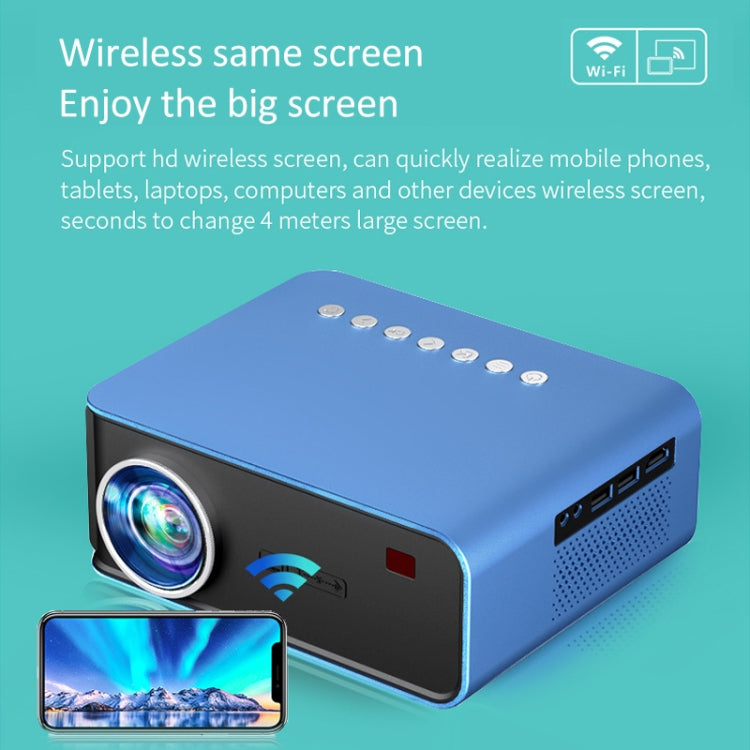 T4 Same Screen Version 1024x600 1200 Lumens Portable Home Theater LCD Projector, Plug Type:AU Plug(Blue) - Mini Projector by PMC Jewellery | Online Shopping South Africa | PMC Jewellery | Buy Now Pay Later Mobicred