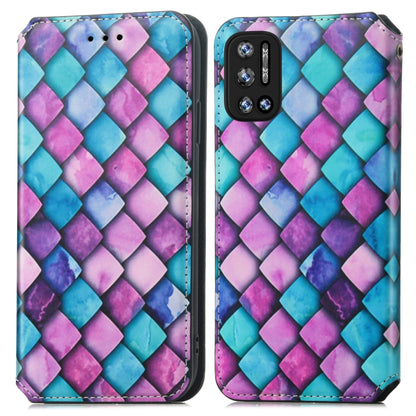 For Doogee N40 Pro CaseNeo Colorful Magnetic Leather Case with Holder & Card Slot & Wallet(Purple Scales) - More Brand by PMC Jewellery | Online Shopping South Africa | PMC Jewellery | Buy Now Pay Later Mobicred