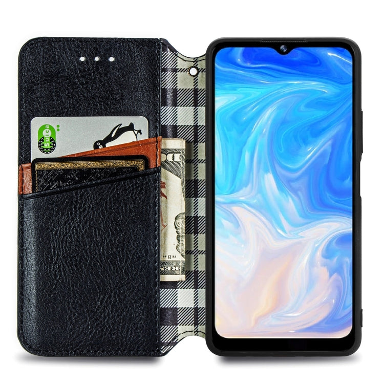 For Doogee N40 Pro Cubic Grid Pressed Horizontal Flip Magnetic Leather Case with Holder & Card Slots & Wallet(Black) - More Brand by PMC TechLife | Online Shopping South Africa | PMC TechLife | Buy Now Pay Later Mobicred