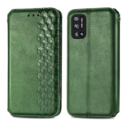 For Doogee N40 Pro Cubic Grid Pressed Horizontal Flip Magnetic Leather Case with Holder & Card Slots & Wallet(Green) - More Brand by PMC Jewellery | Online Shopping South Africa | PMC Jewellery | Buy Now Pay Later Mobicred