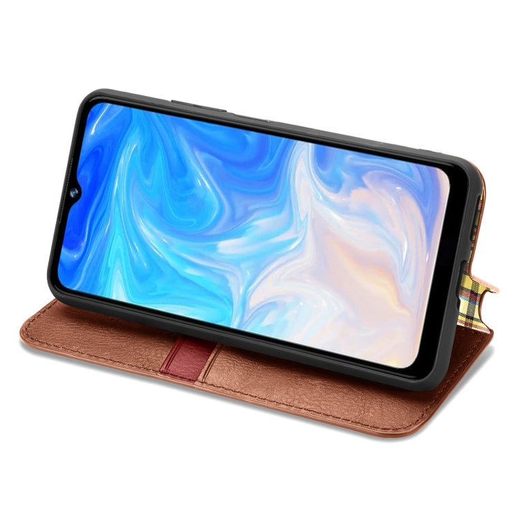 For Doogee N40 Pro Cubic Grid Pressed Horizontal Flip Magnetic Leather Case with Holder & Card Slots & Wallet(Brown) - More Brand by PMC Jewellery | Online Shopping South Africa | PMC Jewellery | Buy Now Pay Later Mobicred