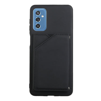 For Samsung Galaxy M52 5G Skin Feel PU + TPU + PC Back Cover Shockproof Phone Case with Card Slots & Holder & Photo Frame(Black) - Galaxy Phone Cases by PMC Jewellery | Online Shopping South Africa | PMC Jewellery