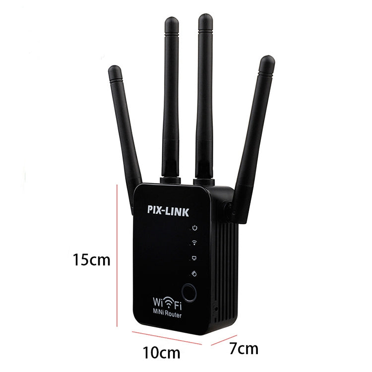 Wireless Smart WiFi Router Repeater with 4 WiFi Antennas, Plug Specification:UK Plug(Black) - Wireless Routers by PMC Jewellery | Online Shopping South Africa | PMC Jewellery | Buy Now Pay Later Mobicred