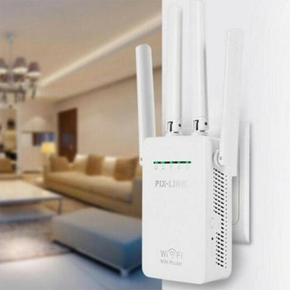 Wireless Smart WiFi Router Repeater with 4 WiFi Antennas, Plug Specification:UK Plug(Black) - Wireless Routers by PMC Jewellery | Online Shopping South Africa | PMC Jewellery | Buy Now Pay Later Mobicred