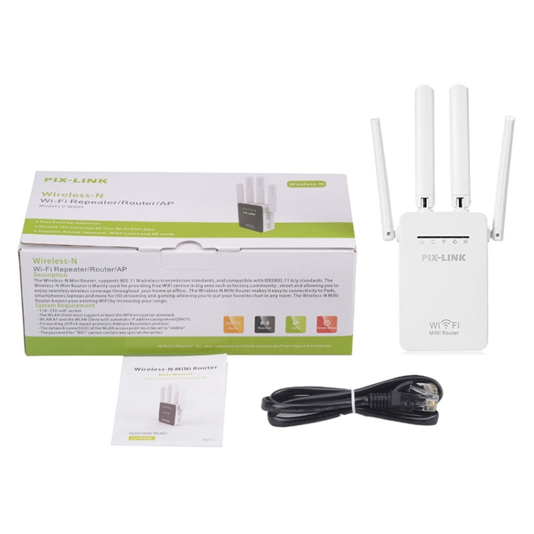 Wireless Smart WiFi Router Repeater with 4 WiFi Antennas, Plug Specification:UK Plug(White) - Wireless Routers by PMC Jewellery | Online Shopping South Africa | PMC Jewellery | Buy Now Pay Later Mobicred