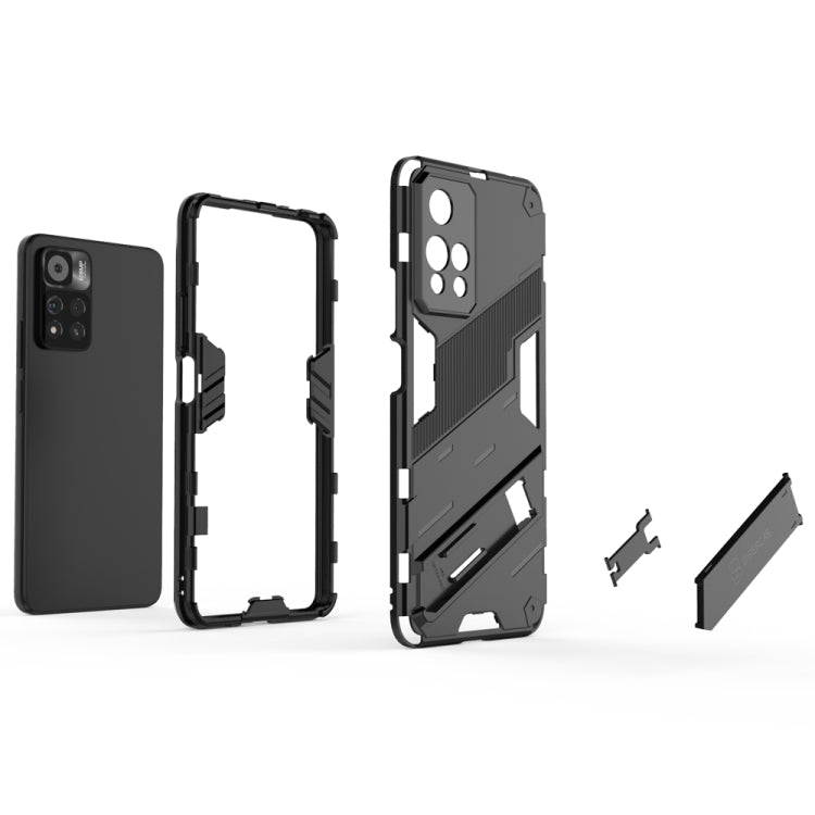 For Xiaomi Redmi Note 11 Pro / Note 11 Pro+ Punk Armor 2 in 1 PC + TPU Shockproof Phone Case with Invisible Holder(Black) - Xiaomi Cases by PMC TechLife | Online Shopping South Africa | PMC TechLife