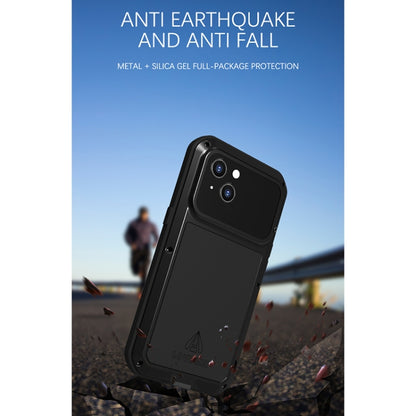 For iPhone 13 LOVE MEI Metal Shockproof Life Waterproof Dustproof Protective Phone Case(Black) - iPhone 13 Cases by LOVE MEI | Online Shopping South Africa | PMC Jewellery | Buy Now Pay Later Mobicred