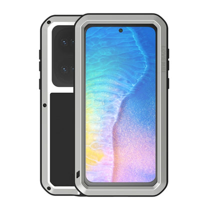 For Huawei P50 LOVE MEI Metal Shockproof Waterproof Dustproof Protective Phone Case with Glass(Silver) - Huawei Cases by LOVE MEI | Online Shopping South Africa | PMC Jewellery