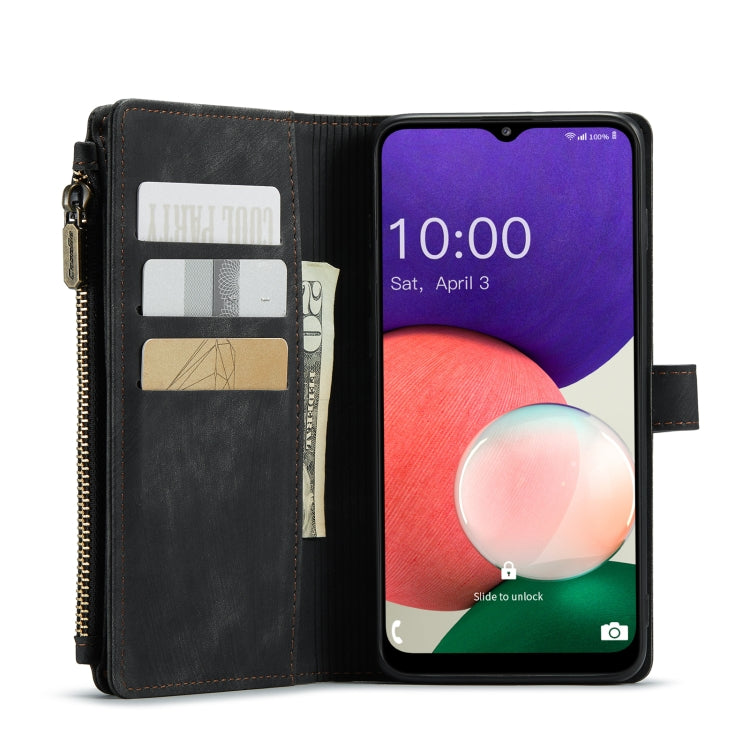 For Samsung Galaxy A22 5G CaseMe-C30 Multifunctional Horizontal Flip PU + TPU Phone Case(Black) - Galaxy Phone Cases by CaseMe | Online Shopping South Africa | PMC Jewellery | Buy Now Pay Later Mobicred