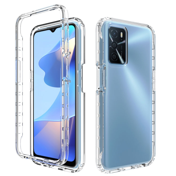 For OPPO A16 Shockproof High Transparency Two-color Gradual Change PC+TPU Candy Colors Phone Protective Case(White) - OPPO Cases by PMC Jewellery | Online Shopping South Africa | PMC Jewellery | Buy Now Pay Later Mobicred